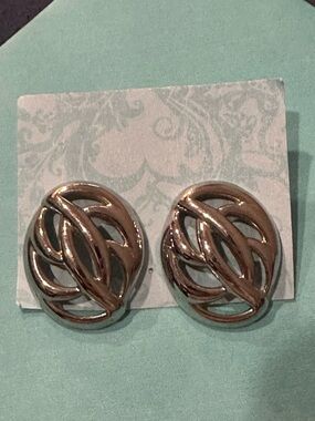 Gold Tone Interwoven Hoop Clip-On Earrings